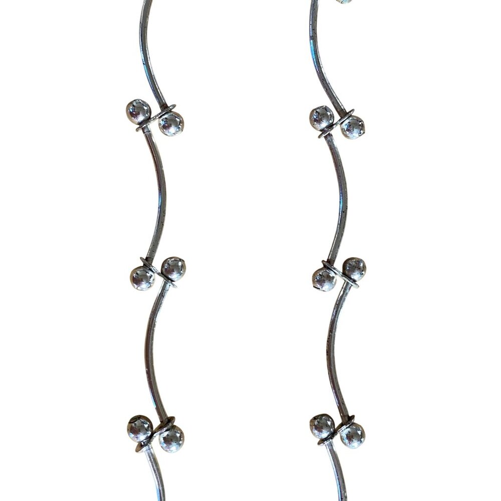 Sterling Silver 925 Necklace With Delicate Bead Accents & Adjustable Clasp